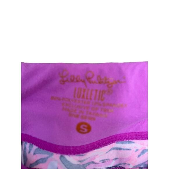 Lilly Pulitzer Womens Pink Tropical Print Luxletic Weekender Cropped Legging - Picture 2 of 10
